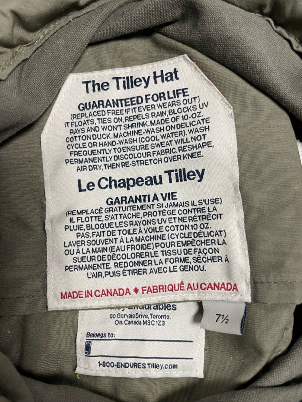 Olive Green Canvas The Tilley Hat - Classic Outdoor Sun Hat - Picture 3 of 9